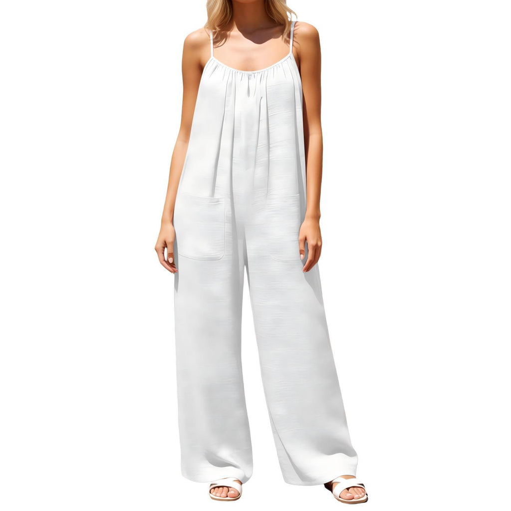Eleganter ärmelloser Jumpsuit mit weitem Bein