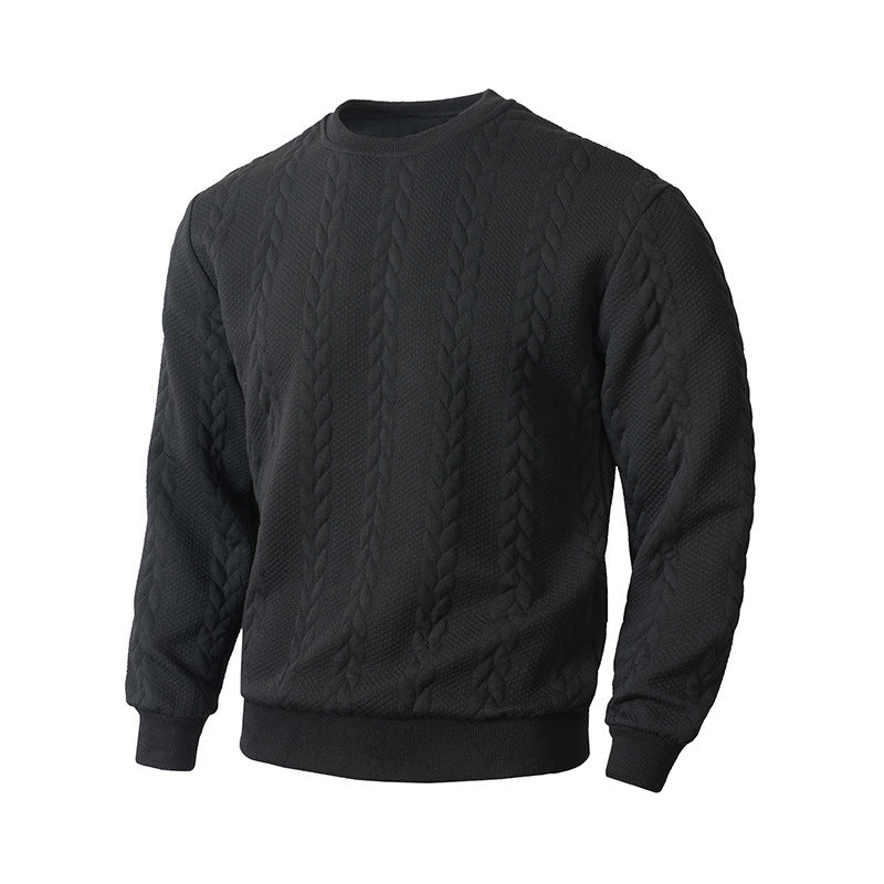 Herren Rundhals-Pullover in Unifarben