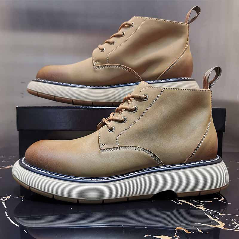 Warme High-Top Lederschuhe aus Rindsleder – Bild 4 | LuxeStyle