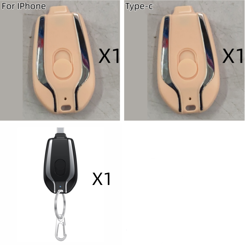 Mini Notfall Powerbank mit Karabiner (USB-C)