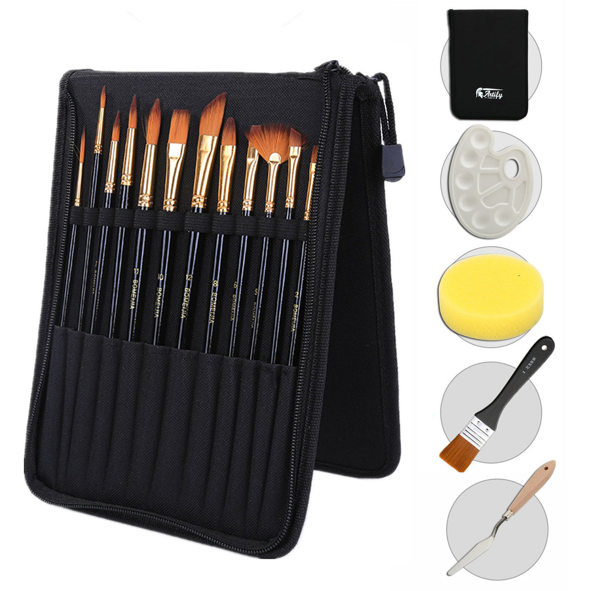 Pinsel-Set mit Leinwandtasche und Zubehör – Bild 5 | LuxeStyle