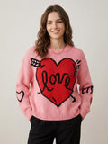 Herzgemusterter Strickpullover für Damen – Bild 1 | LuxeStyle