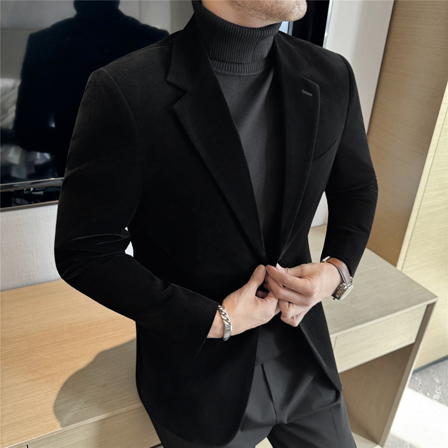 Herren Anzugjacke Slim Fit (Winter)