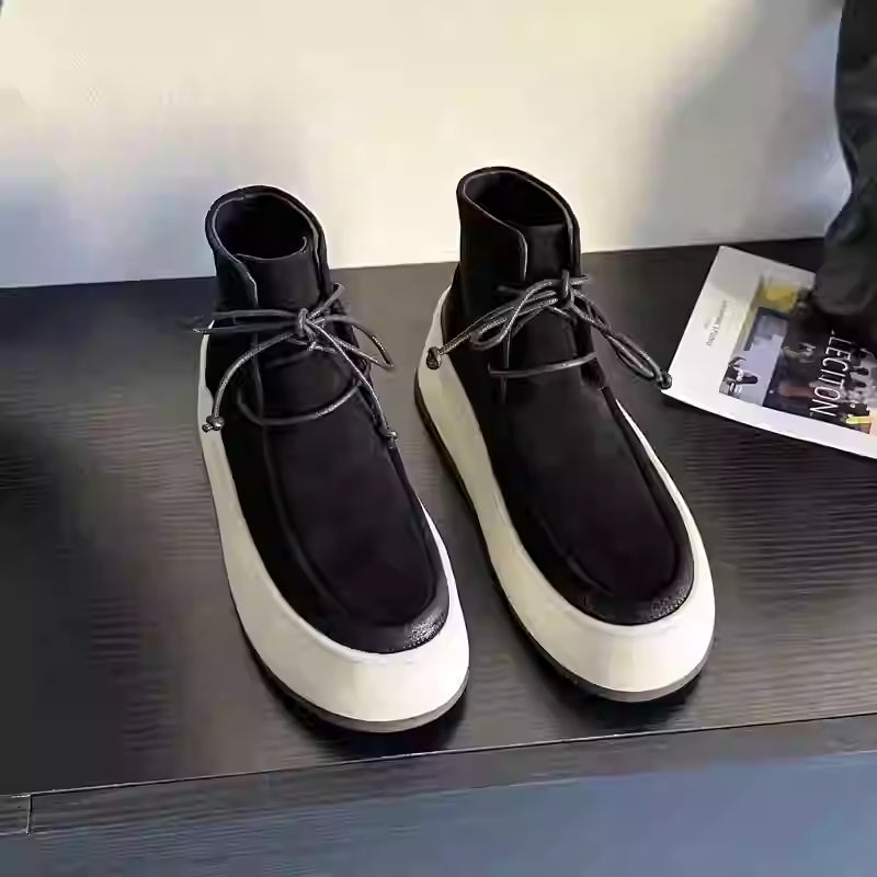 Herren-Stiefeletten mit Schnürung und dicker Sohle – Bild 2 | LuxeStyle