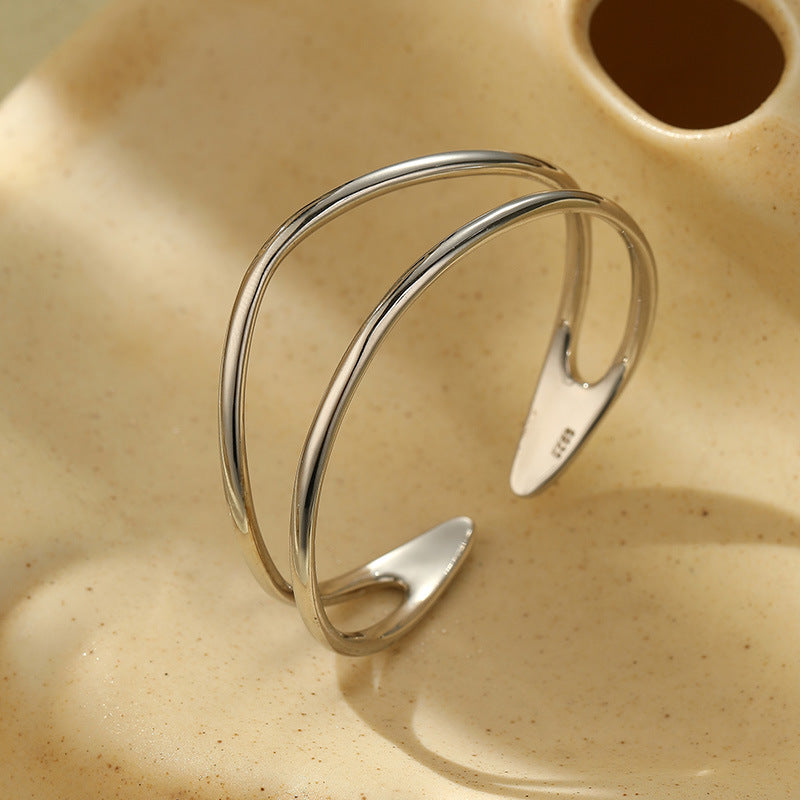 Doppelreihiges Armband aus 925er Silber – Bild 2 | LuxeStyle