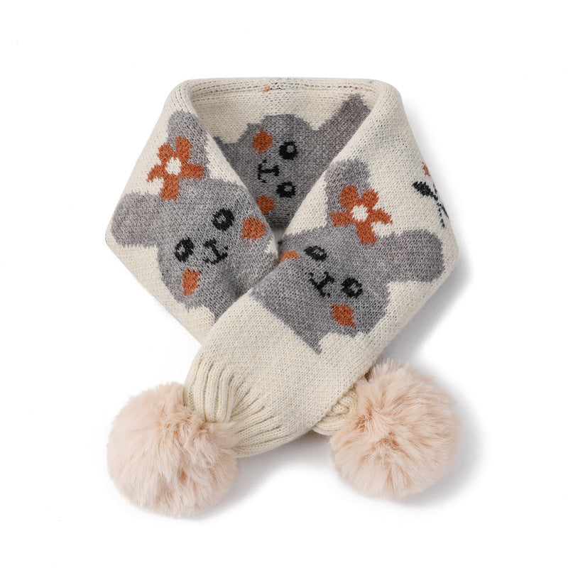 Gemusterter Strickschal mit Bären- und Kaninchenmuster – Bild 12 | LuxeStyle