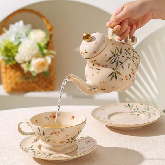 Keramik Teekannen-Set im Vintage-Stil