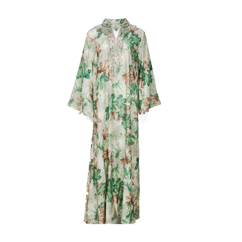 Gemustertes Sommerkleid mit Stickereien