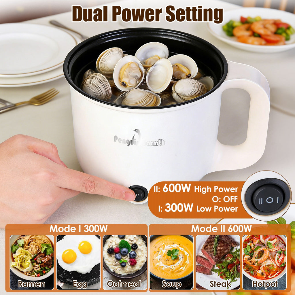 Elektrischer Mini-Hot Pot mit Dampfgarer 1.8L