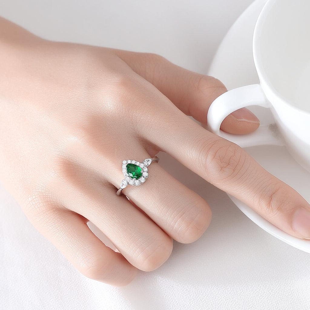 Verstellbarer Offener Ring mit Wassertropfen-Design