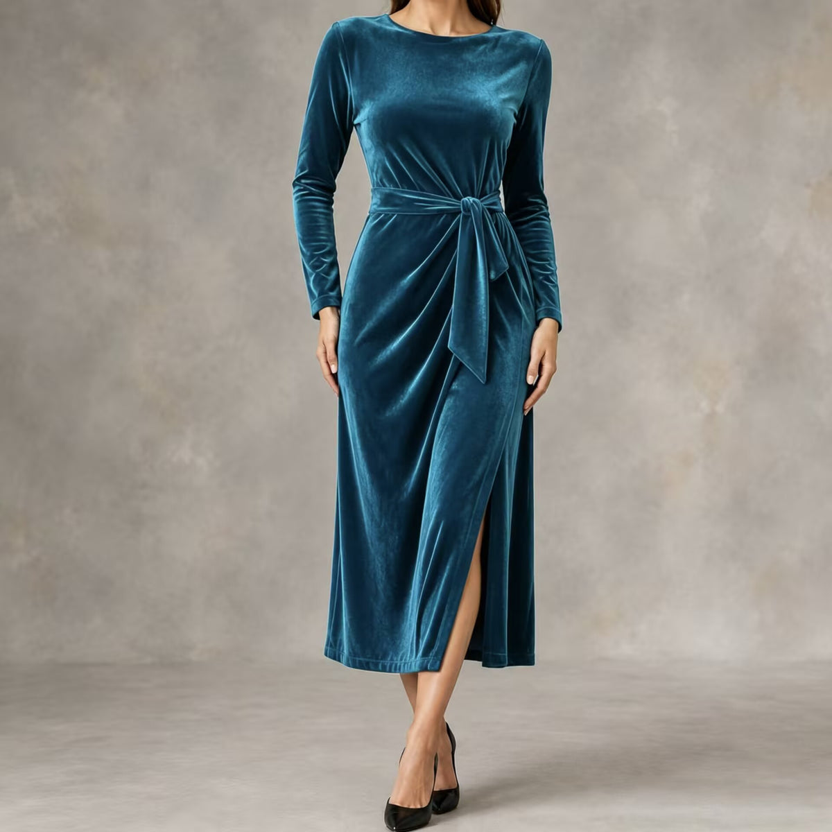 Damen Bodycon Kleid mit langen Ärmeln – Bild 4 | LuxeStyle