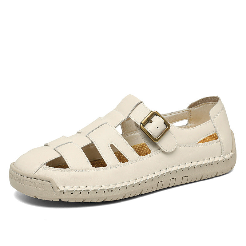 Handgefertigte runde Sandalen mit rutschfester Sohle | LuxeStyle