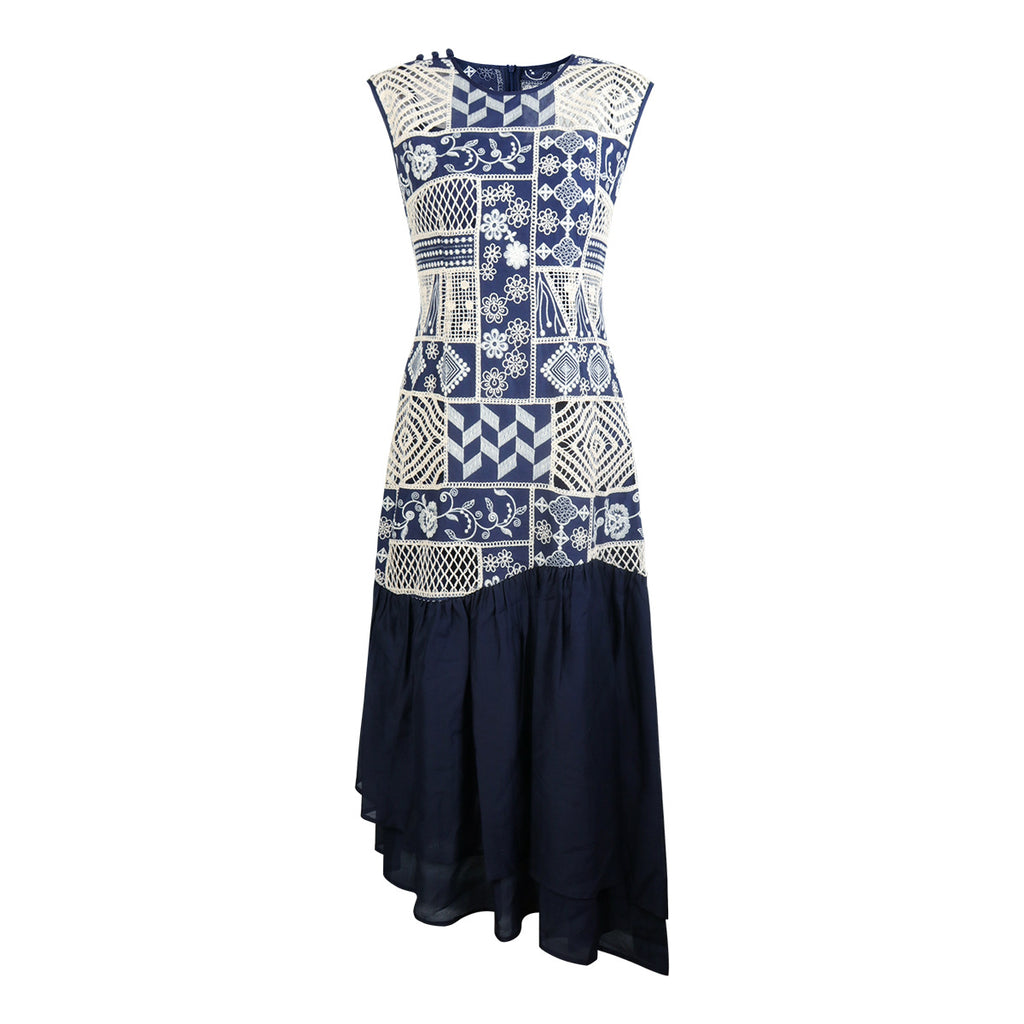 Patchwork A-Linien Jupe mit Cut-Out