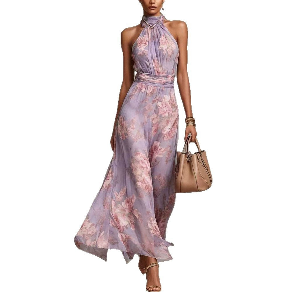 Ärmelloses Maxikleid mit Blumenprint – Bild 5 | LuxeStyle