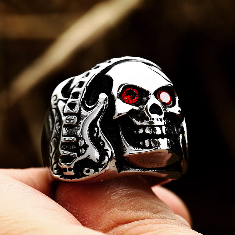 Retro-Totenkopfring aus Edelstahl