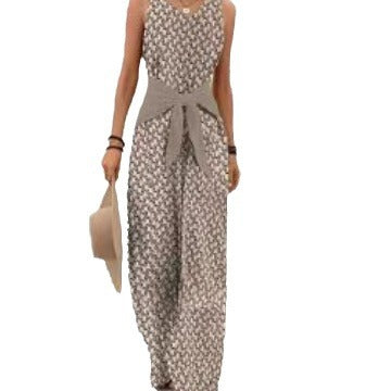 Eleganter bedruckter Jumpsuit mit Schnürung