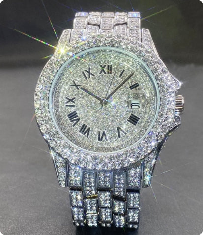 Premium-Diamant Herrenquarzuhren mit Kalendarfunktion