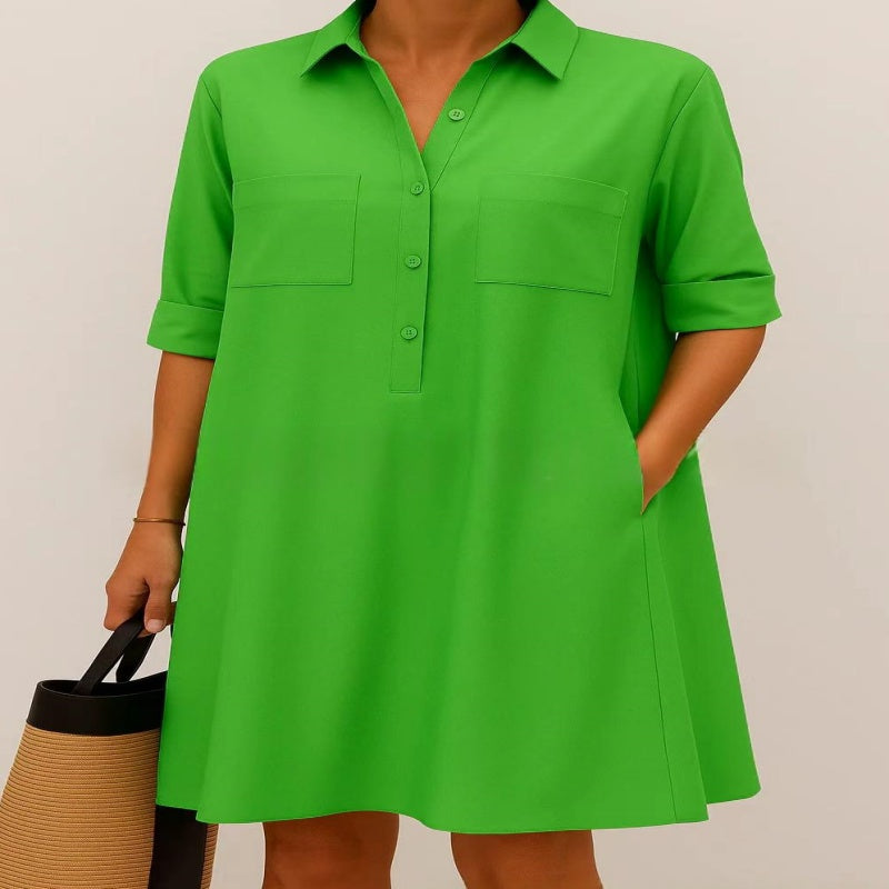 Legeres A-Linien Minikleid mit Reverskragen