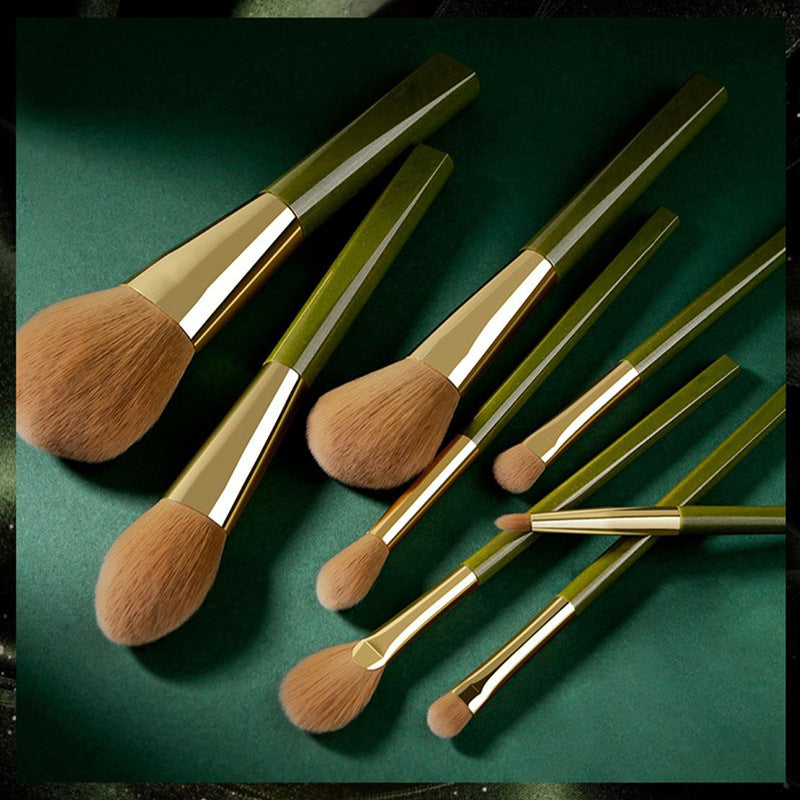 8-teiliges Make-up Pinselset Grün Schimmernd