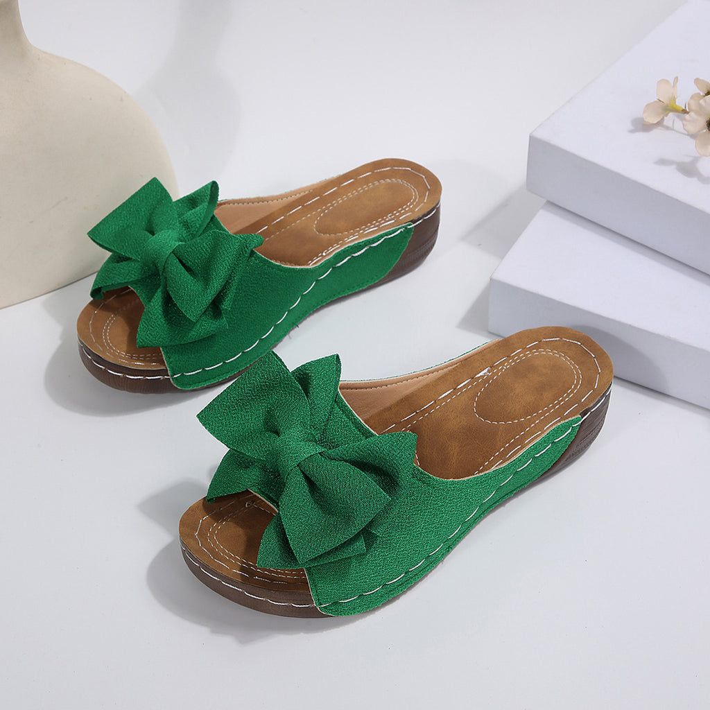 Keilsandalen mit Schleife