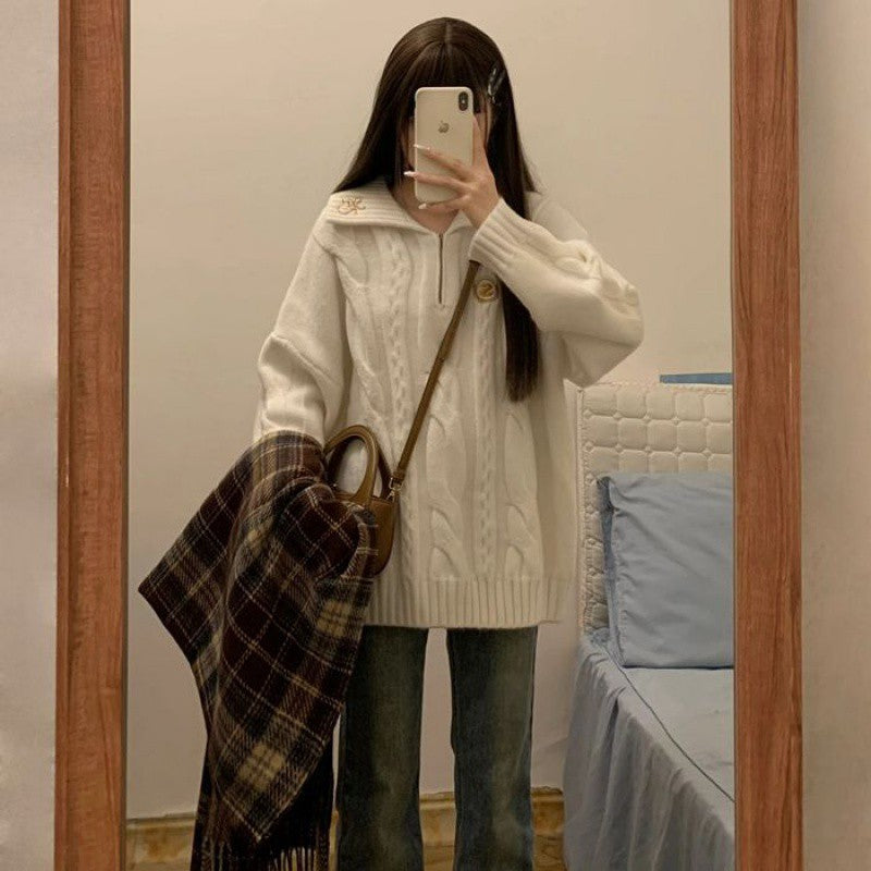 Pullover mit Polokragen für Damen – Ansicht 7