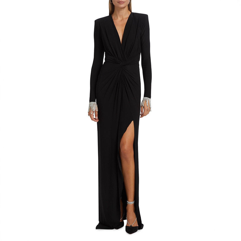 Elegantes Bodycon-Kleid mit tiefem V-Ausschnitt – Bild 3 | LuxeStyle