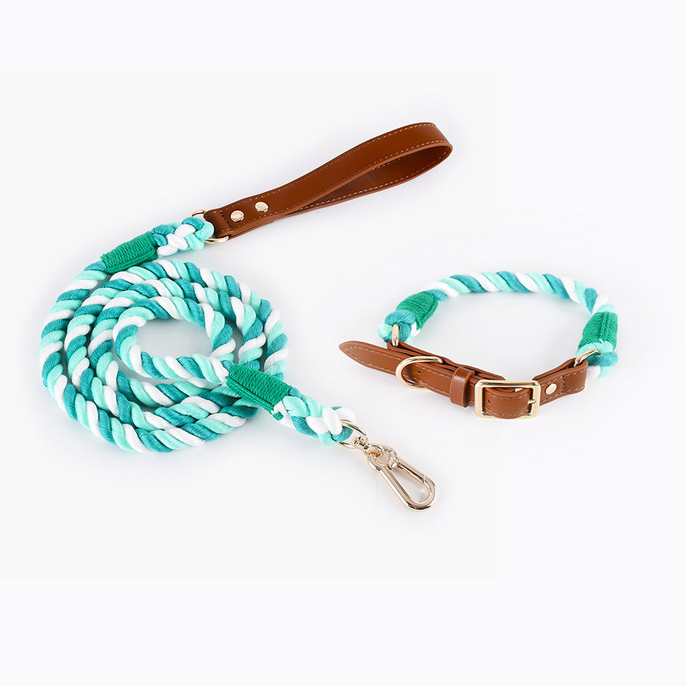 Halsband-Set mit Baumwollseil und Leder – Bild 3 | LuxeStyle