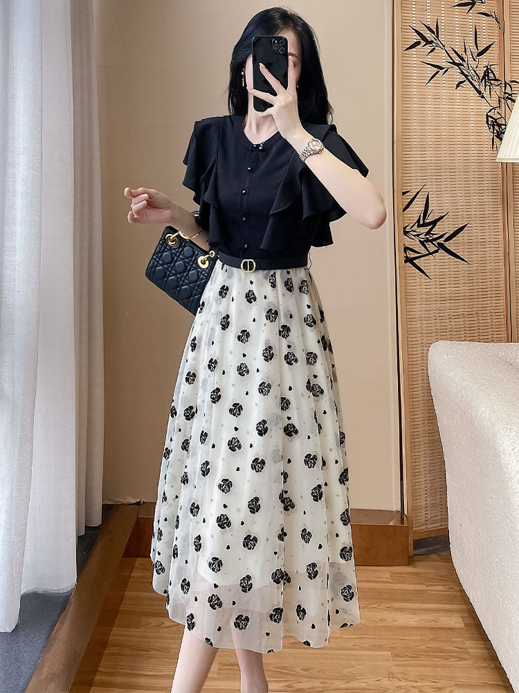 Elegantes ärmelloses Patchwork-Kleid – Bild 1 | LuxeStyle