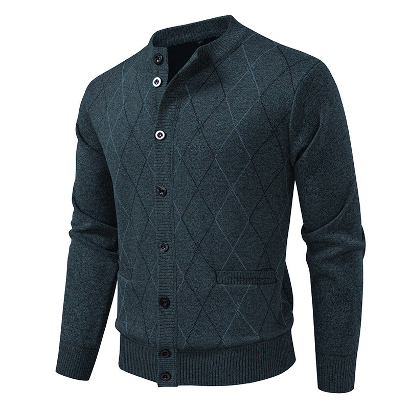 Gerippter Strickpullover mit Wellenmuster