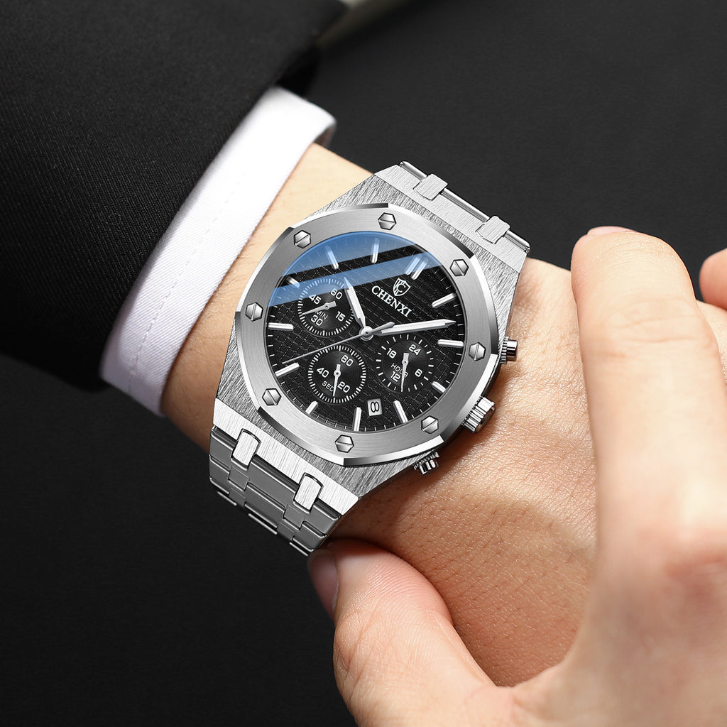 Herren-Quarzuhr mit Stahlband – Bild 6 | LuxeStyle