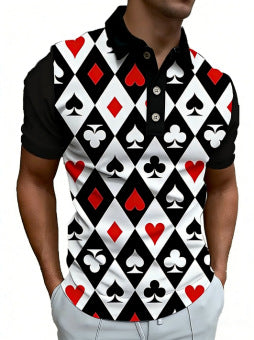 Herren-Polo mit 3D-Druck-Muster