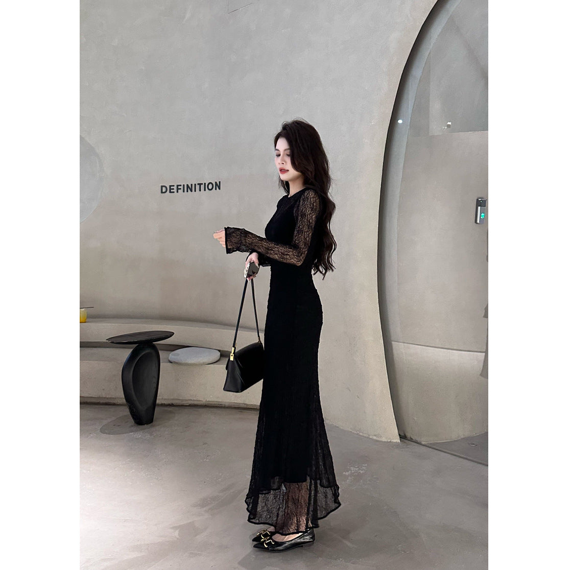 Elegantes A-Linien Kleid mit Spitze