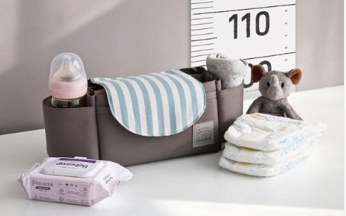 Kinderwagen-Organizer mit Flaschenhalter
