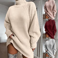 Rollkragen Strickkleid für Damen
