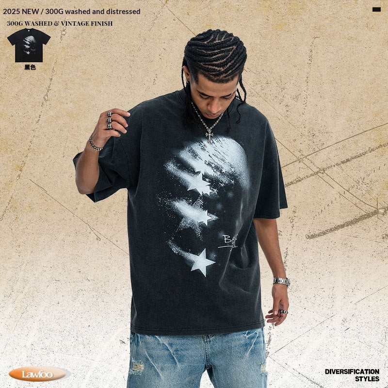 Vintage T-Shirt mit Cartoon-Muster