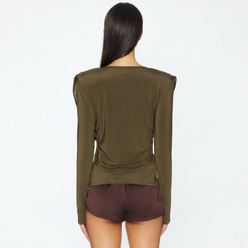 Damen-Bluse mit Wasserfallausschnitt – Bild 8 | LuxeStyle