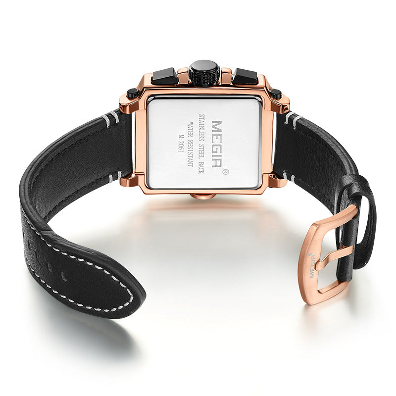 Retro-Quarzuhr mit Lederarmband – Bild 2 | LuxeStyle