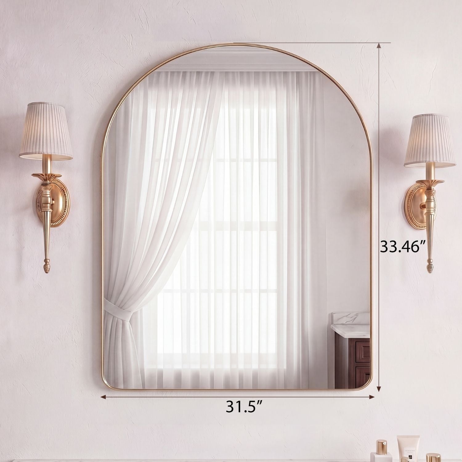 Gebogenes Wandspiegel für Badezimmer
