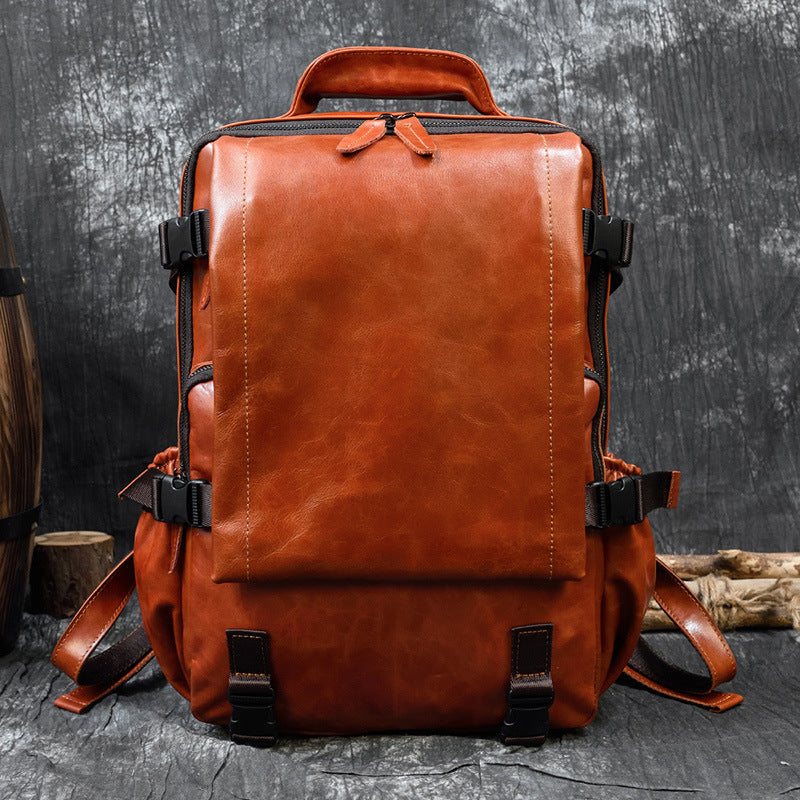 Rindsleder-Flip Schultertasche grosse Kapazität – Bild 3 | LuxeStyle