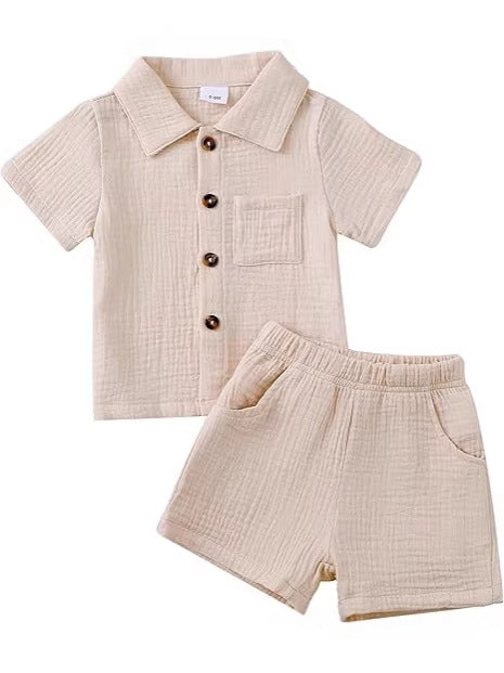 Baby Baumwoll-Leinen Set mit Shorts – Bild 12 | LuxeStyle
