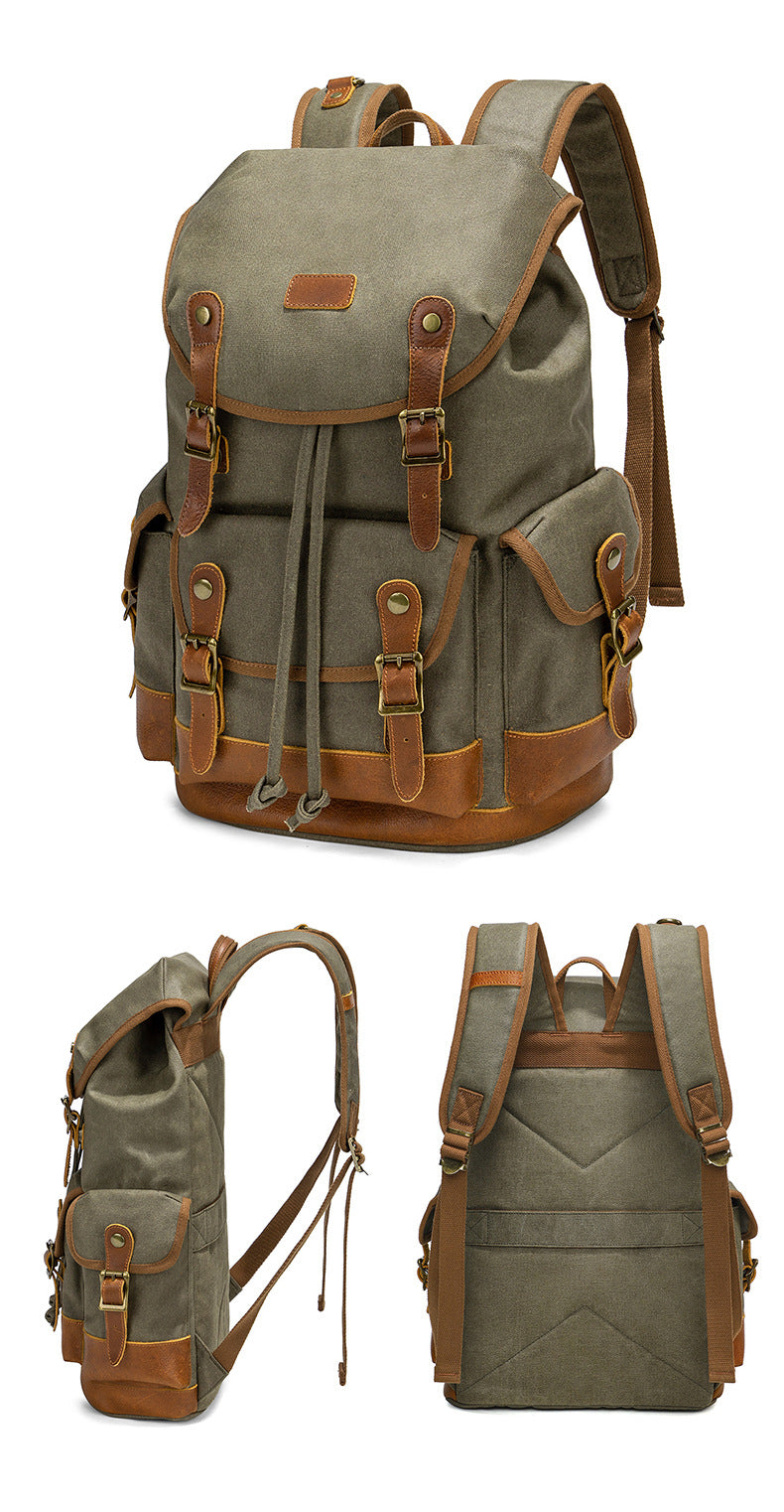 Vintage Canvas Rucksack – wasserdicht, 20-35L