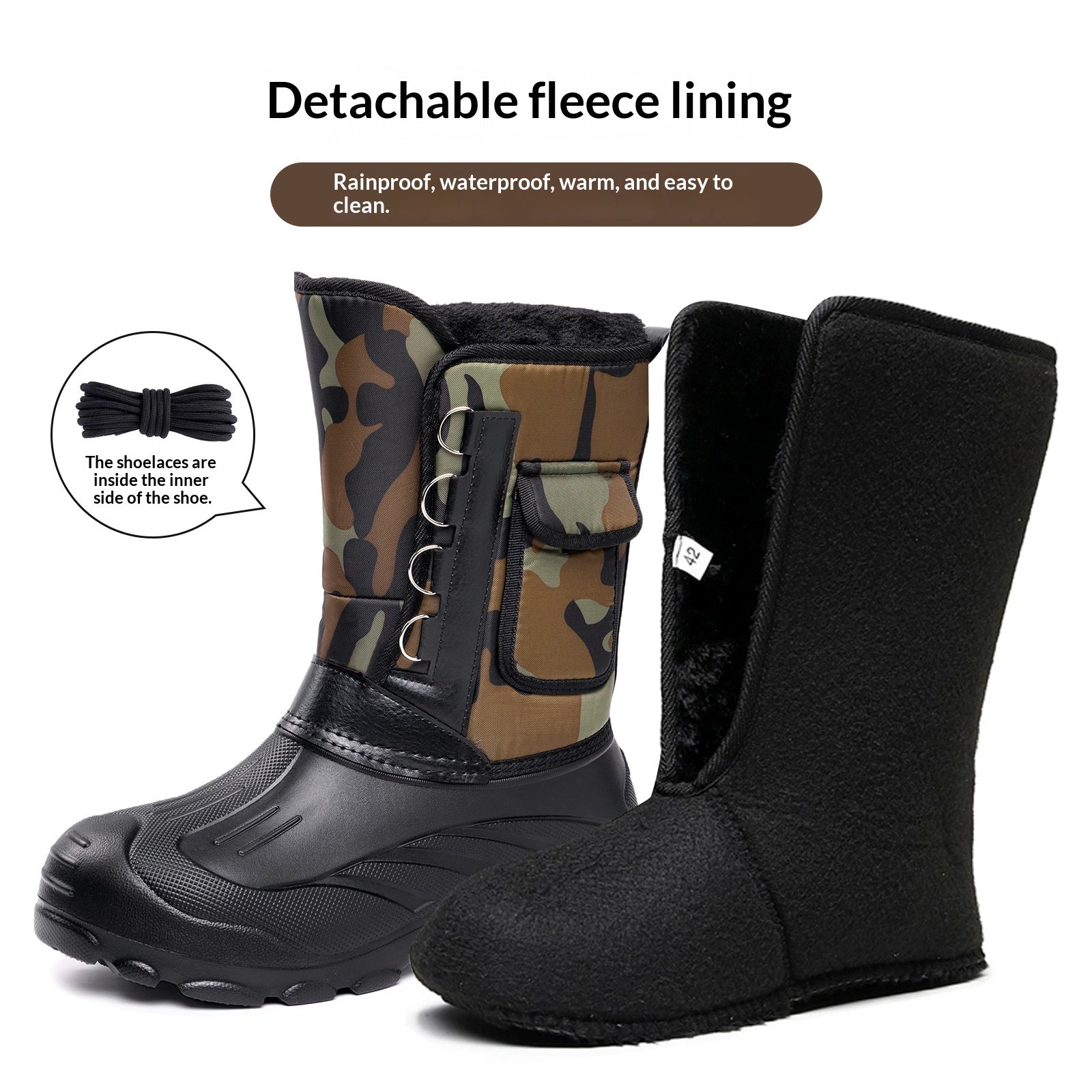 Herren Winter-Snowboots mit Fleecefutter