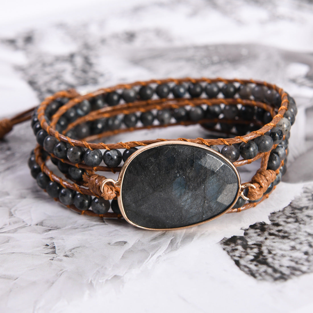 Rosenquarz Perlenarmband handgeflochten – Bild 4 | LuxeStyle