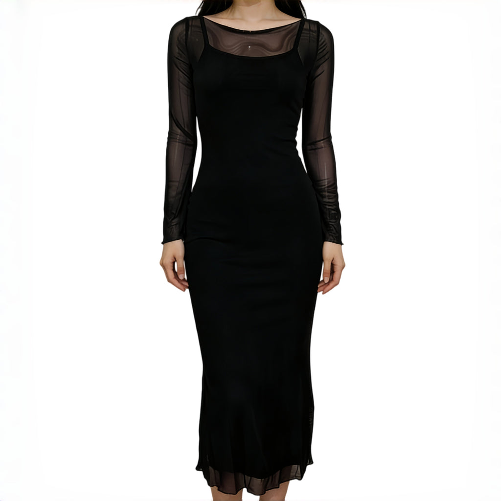 Damen Sexy Mesh Kleid mit Off-Shoulder – Bild 4 | LuxeStyle