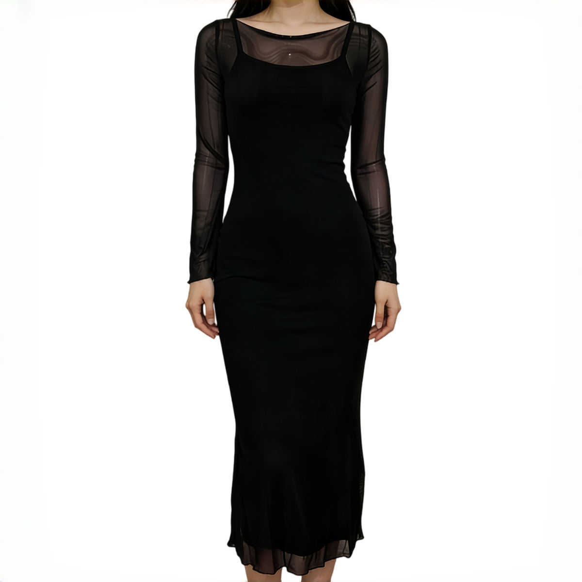 Damen Sexy Mesh Kleid mit Off-Shoulder – Bild 4 | LuxeStyle