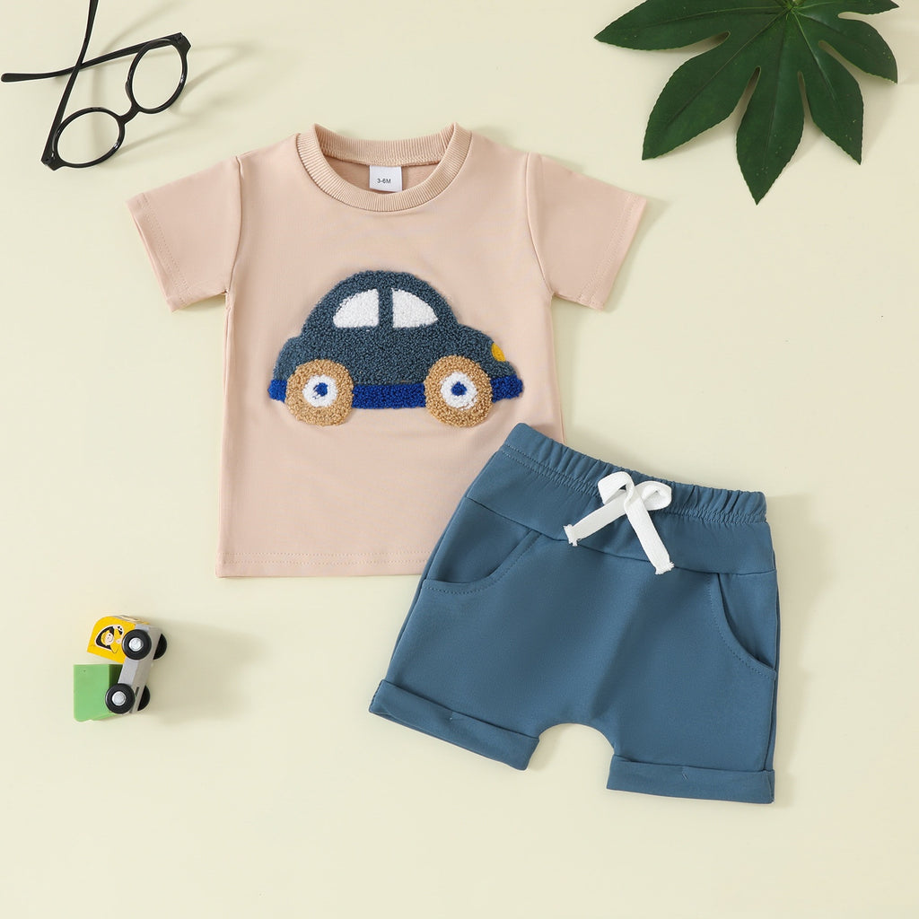 Baby Jungen Set mit Kurzarmshirt und Shorts – Bild 2 | LuxeStyle