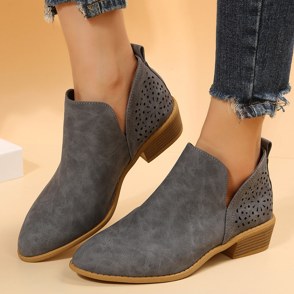 Frauen Martin Stiefel mit niedrigem Absatz