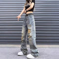 Blauer Stretch-Hosen