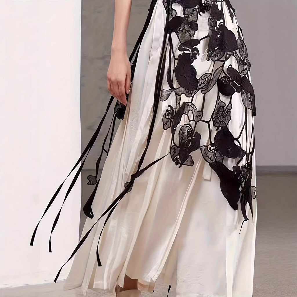 Eleganter Midirock mit Stickerei und Spitze – Bild 6 | LuxeStyle