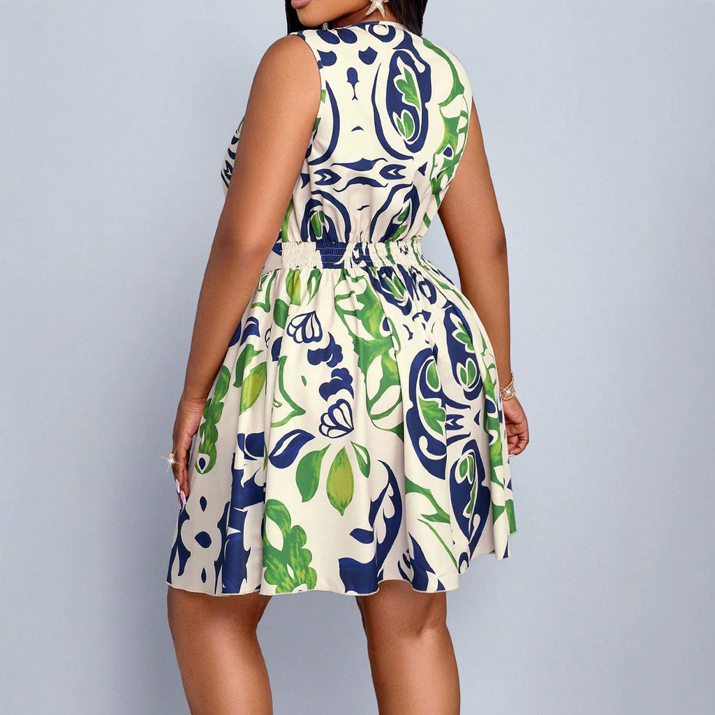 Elegantes Sommerkleid mit V-Ausschnitt